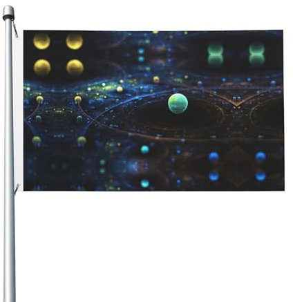 Urlaub Weltraum Planeten Flagge 90 x 152 cm mit Öse dekorative Flagge Terrasse Veranda Rasen dekorative Flagge