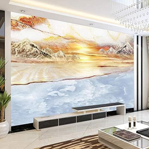 XLMING Paysage Abstrait Faux Mur De Marbre Papier Peint 3D Intissé Salon Canapé Chambre À Coucher Salle Manger Intérieure Murale-200cm×140cm