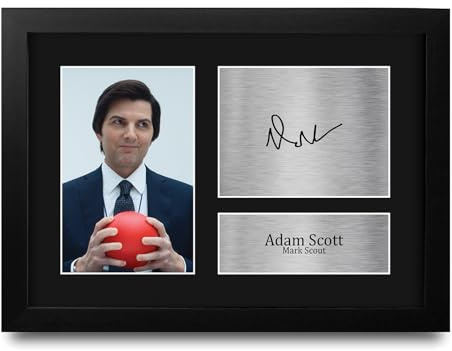 HWC Trading Adam Scott Severance Mark Scout Geschenke Gedrucktes Signiertes Autogramm Foto für Fans von Fernsehshows - A4 Gerahmt