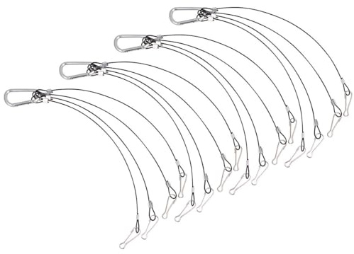 LOORGVEL 4 Stück Teiliges Drahtseil Aufhängeset Stahlseil mit Haken für Pflanzenlichter Hydroponics Hanging Kit Zimmerpflanzen LED Wachstumslampe