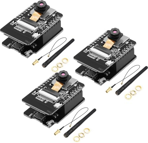 RUIZHI ESP32 CAM Modul, ESP32-CAM 8 MB, ESP32 CAM WiFi/Bluetooth Entwicklungsplatine mit Kamera 2640 + 2,4 G Antennen IPEX und TF Karten Steckplatz Modul mit Micro USB kompatibel mit Arduino(3 Pcs)