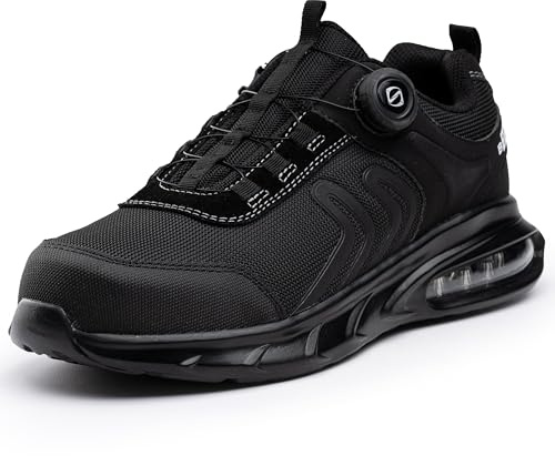 Black Hammer Vortex 7788 Men's S1P SRC Steel Toe Safety Trainers | Steel Toe Cap, Kevlar Midsole, Twist Lace System, Air Bubble Sole, Slip Resistant, Water Resistant, Lightweight Comfort