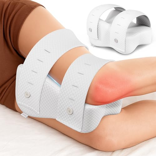 PinkFroggie Groß Kniekissen für Seitenschläfer mit Cotton Bezug | Orthopädisches BeinKissen für schmerzfreien Schlaf,Ergonomisches Lagerungskissen aus visco-elastischem Memory-Schaum,Amovible