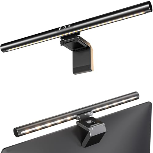 PUTORSEN Lampe LED pour Écran d'Ordinateur - Barre Lumineuse Double Face 42cm avec Contrôle Tactile, Luminosité Réglable et Température de Couleur Ajustable pour Écrans Plats et Courbes