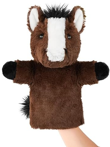 LXYJOYIN Tierhandpuppen-Spielzeug für Kinder, Freunde im Tiergarten, Rollenspiel, interaktives Frühfördergeschenk, Geburtstagsgeschenk-Pferd