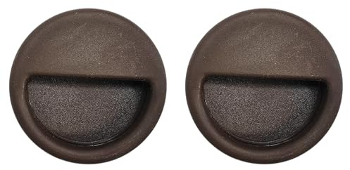 cyclingcolors 2X Round Handle 54 mm Plastic Furniture Cupboard Handle Kitchen Door Handle Drawer Dark Brown