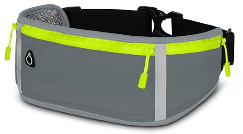 ONEFLOW Active Pro Laufgürtel für Nubia RedMagic 10 Air Lauftasche mit 3 Fächern, Atmungsaktiv, Sport Handytasche zum Joggen, Handy Bauchtasche Wasserdicht, Running Belt, Grau