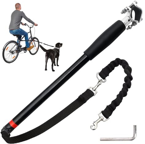 Laisse De Vélo pour Chien, Laisse De Vélo Mains Libres pour Chiens, Laisse Rétractable Gros Chiens, Vélo pour Chien Mains Libres Rétractable, pour L'entraînement, Le Jogging