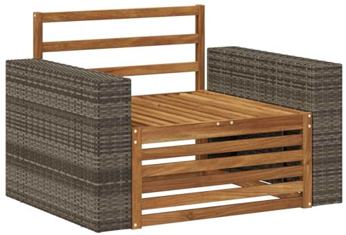vidaXL Outdoor Mittelsofa Natur, Gartenmöbel, modernes Outdoor-Sofa, modulare Lounge, Elegante Terrassen-Sitze