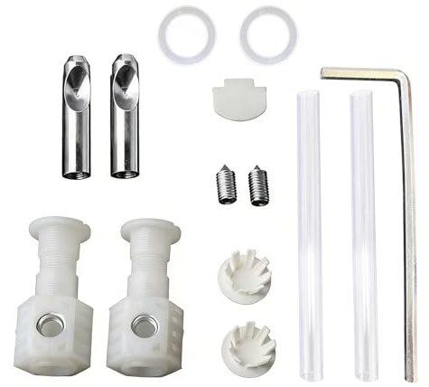 16-Piece Set Wall Hung Toilet Fixing Kit, Universal Wall-Mounted Toilet Screws, Equipped with A Hex Key, for Hung Toilet (White)