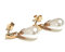 9ct Gold Pearl Teardrop dangly Earrings