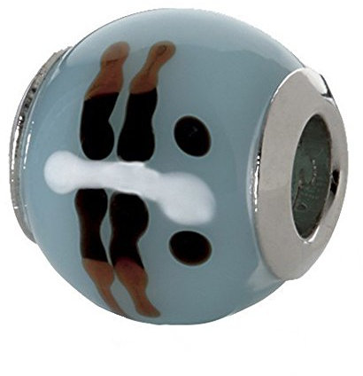 CEM Beads Glaskugel blau 925/-Silber CD719