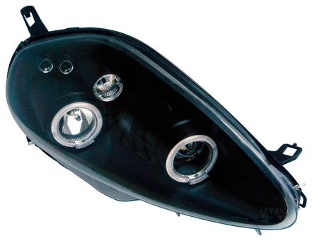 AUTO-STYLE Satz Scheinwerfer kompatibel mit Fiat Grande Punto 2005-2008 - Schwarz - inkl. Standlichtringen