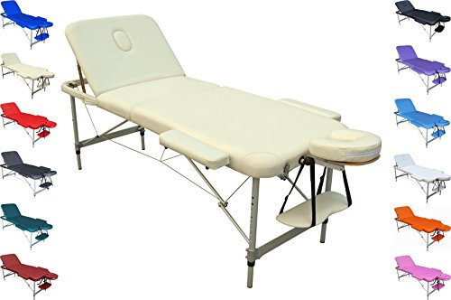 POLIRONESHOP MERCUR Massageliege Aluminium, leichte tragbare Behandlungsliege, klappbare Massagebank, ideal für Therapie, Kosmetik und Wellness
