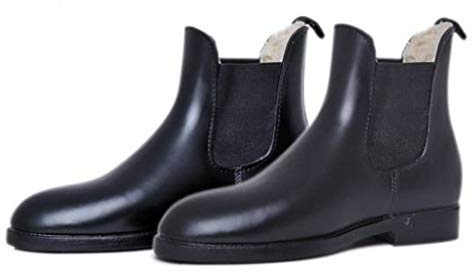 HKM 5309 Jodhpurgummistövlar, ankelstövlar, teddyfoder, mjuk/bred, svart 40