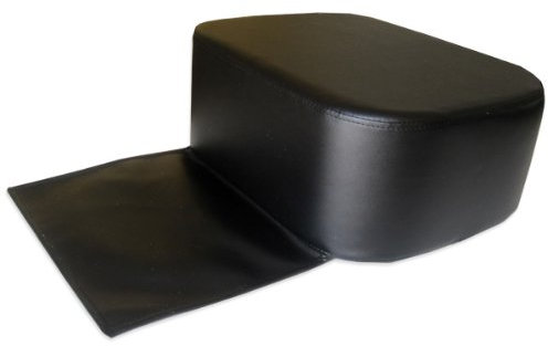 EYEPOWER Kinderkissen, Kinder-Sitzerhöhung, Kissen für Friseurstühle, pflegeleicht, Farbe schwarz, mit umschlagbarer Schürze, Höhe ca. 18 cm, Tiefe ca. 35 cm, Breite ca. 42 cm (Schwarz)