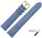 MARBURGER Uhrenarmband 20mm Leder Blau Gold Alligator Prägung Mit Naht - Montage Set 5282053000220