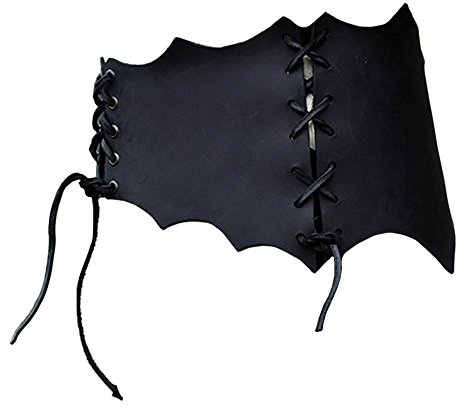 Battle-Merchant Mittelalterlicher Schnürmieder-Gürtel | Leder Damengürtel für LARP | Wikinger Mieder aus Leder | (Schwarz - XXL)