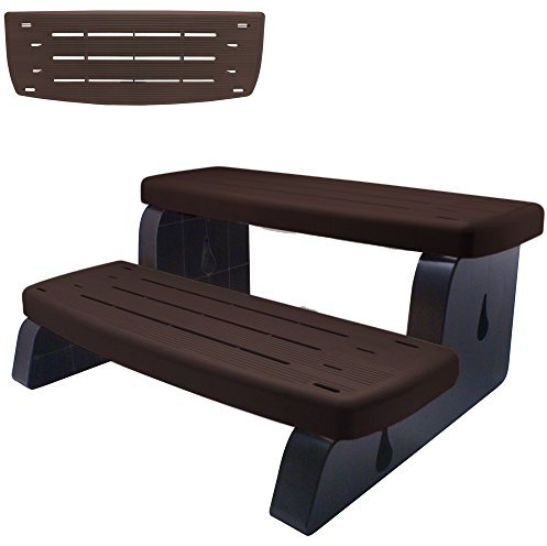 Waterway Whirlpool Pool Zubehör Outdoor 2-Stufen Treppe Doppelstufe Einstiegstreppe Kunststoff bis 360 kg belastbar Bark