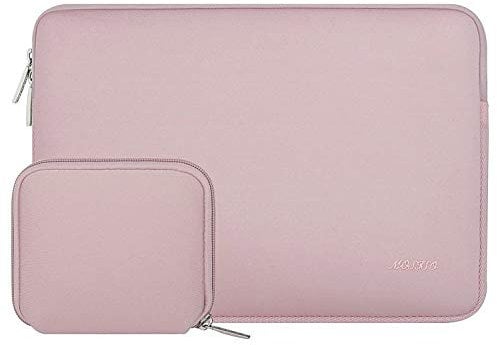MOSISO Laptop Hülle Tasche 13 Zoll,13 Zoll Laptophülle Kompatibel mit MacBook Air M4 M3 M2 M1 2025 2024-2018/Pro 13 M2 M1 2025-2016,Neopren Sleeve mit Klein Fall,Baby Rosa