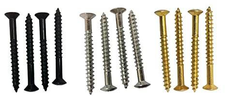 Lot de vis noires pour manche de guitare.