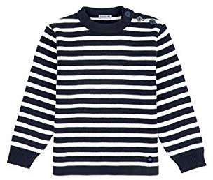 Armor Lux Unisex Gestreifter Kinder Marine-Stil Fouesnant aus Wolle und Acryl Pullover, Bleu, 12 Jahre