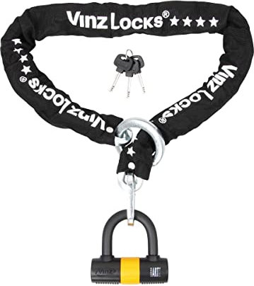 VINZ Trivor Antivol Moto | Cadenas de chaîne ø10,5mm | Certification Art 4 | Cadenas de Moto, Scooter, cyclomoteur | Cadenas de chaîne sécurisé & Cadenas blindé | 120-300 cm x (150 cm)