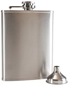 Hipflask - Alcohol Flask Hip Flask with Funnel for Men - Luxury Stainless Steel Bottle for Whiskey Vodka Brandy Rum or Even Water - Silver Colour
