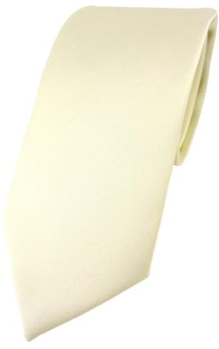 TigerTie Herren Krawatte – Klassische 7,5 cm Krawatte in beige einfarbigem Design, ideal für Geschäftstermine, festliche Anlässe und die Freizeit