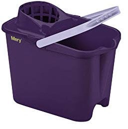 Mery | Cubo con Escurridor | Cubo para Fregar | Polipropileno | 14 Litros | Morado | Medidas: 31x25,5x39 cm