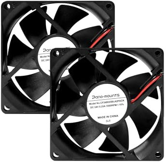 80mm Computer CPU Case Fan - PANOMOUNTS CF8025 High Speed 24V 80mm 25mm 2Pin PC Exhaust Muffin Fan Low Noise 3500RPM 2-Pack