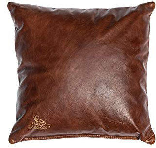 Centaur - Deko Lederkissen 40 x 40 cm für Sofa oder Schlafzimmer nussbraun - Echt Leder Kissen Echtleder Sofakissen Lederoptik