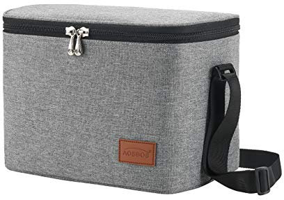 AOSBOS Sac Isotherme Homme Portable Lunch Bag Business Glacière Souple Gris