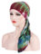 MoreChioce Damen Sommer Kopfbedeckung, Frauen Elegant Kopftücher Chemo Hut Indien Bandana Muslim Hijab Schals Baumwolle Haarverlust Turban,Blau Grün Gradient