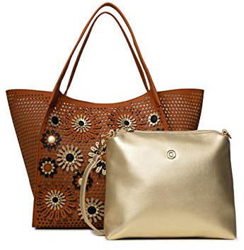 Desigual Damen Bols_Allegreto Zaria Medium Henkeltasche Braun (Camel)
