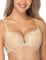 WingsLove Women's Push up Bra Floral Lace Padded Underwire Bra Demi Plunge (Nude 34F)