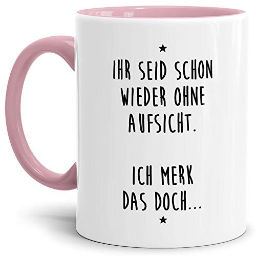 Tassendruck Lustige Tasse mit Spruch Ich Merk das doch... - Büro/Job/Arbeit/Witzig/Kaffee-Tasse/Geschenk-Idee/Innen & Henkel Rosa