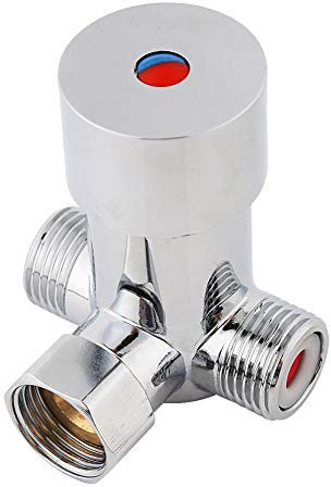 Samfox Mitigeur Valve - G1 / 2 Vanne de Mélange Chaud D'eau Froide Thermostatique Mélangeur de Douche Contrôle de la Température pour Robinet Automatique