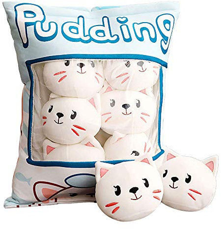 Niedliche Snack-Kissen Kuscheltier Spielzeug Pudding Dekorative abnehmbare Kitty Cat Dolls Kreative Spielzeuggeschenke für Teenager Mädchen Kinder