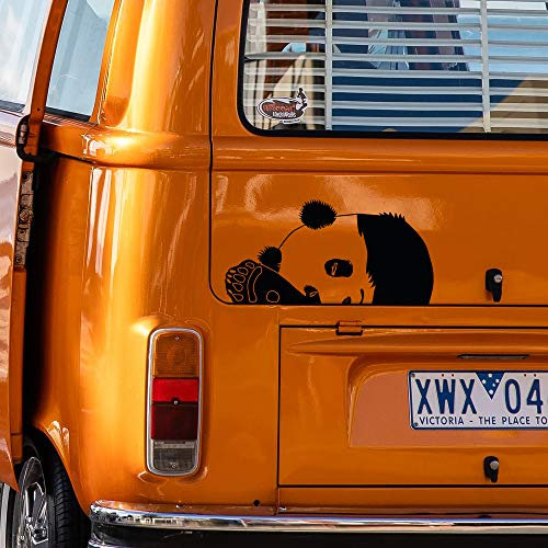 Panda Aufkleber Sticker Decal Vinyl für Camper, Wohnmobil, Wohnwagen, Auto, Motorrad, Koffer, Fahrrad, Notebook und mehr