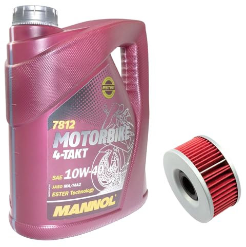 Motoröl Set 10W40 4 Liter + Ölfilter HF144 für Yamaha FZR 600 XJ 550 600 650 700 750 900 XS 400 YX 600