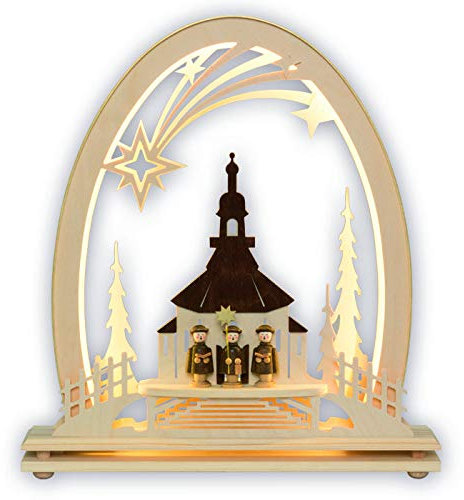 Seidel LED Schwibbogen 30 cm Kurrende mit Seiffener Kirche - Echt Erzgebirge®