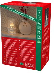 Konstsmide LED Holzsilhouette,Rentiere und Bäume unter Glaskuppel,6H Timer, 6 warm weiße Dioden, batteriebetrieben, Innen, 0,36W, Batterie: 2 x AA 1,5V (exkl.), 3281-210