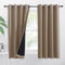 PONY DANCE 100% Blickdichte Vorhänge Wärmeschutz 2er Set Thermovorhang mit Ösen Verdunkelnde Gardinen Wohnzimmer Modern Kurz Doppellagige Verdunkelungsvorhänge, H 160 x B 140 cm, Cappuccino