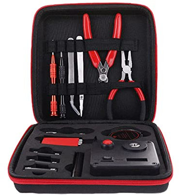 Obelunrp Coil Building Kit, DIY Tool Kit V3 Spule Jig Wickel Set mit 16 stücke Schneideschneidschere, Silber