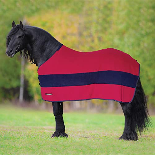 Horsenjoy Abschwitzdecke Jasmine Fleecedecke (145 cm, weinrot-dunkelblau)