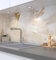 MyMaxxi Küchenrückwand Folie selbstklebend matt - einfache Montage ohne Bohren 0,4mm stark Versteift - Motiv bemalte Wand Gold 60cm hoch - Spritzschutz Küche Klebefolie - Kunst Abstrakt 80 x 60cm