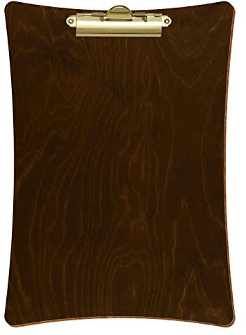 Bütic Holz Klemmbrett konkav Eiche dunkel für DIN A3 A4 A5 A6 aus 3mm Birkensperrholz und mit widerstandsfähigem Klarlack versiegelt