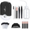 Aussido 159 PCS Eyelash Fan Set Lash Fan for Eyelash Extension Dryer, Lash Shampoo Brushes,Plastic Wash Squeeze Bottle,Disposable Eyelash Mascara Brushes, Micro Applicator Brushes and Tweezers Black