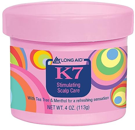 Ampro Long-Aid K7 Stimulating Scalp Care Conditioner - Tea Tree and Castor Oil Nourishes Dry Scalps - Cooling Sensation of Menthol Helps Soothe and Energize - Free of Alcohol and Dyes - 4 oz